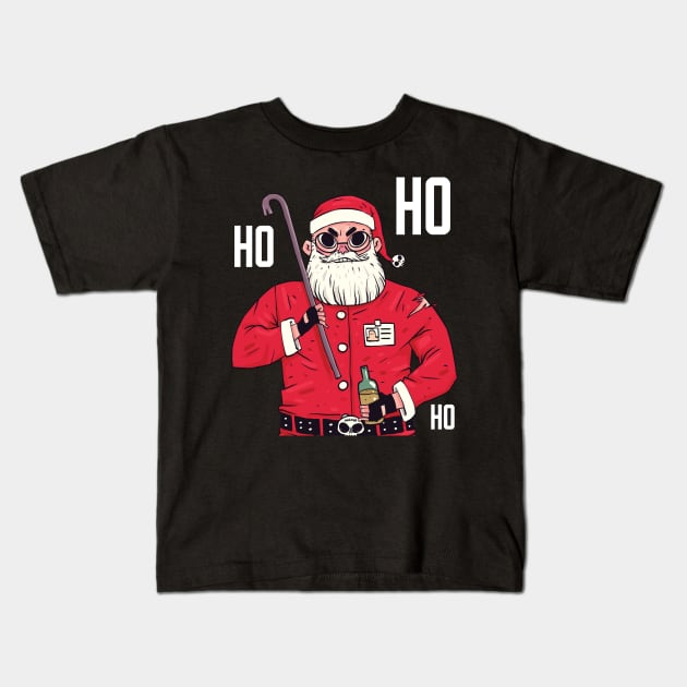 Funny HoHoHo Santa claus christmas holiday Kids T-Shirt by ToufikDesign